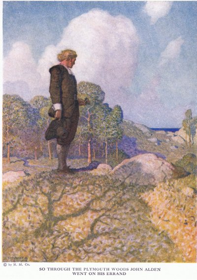 So through the Plymouth woods John Alden went on his errand by Newell Convers Wyeth